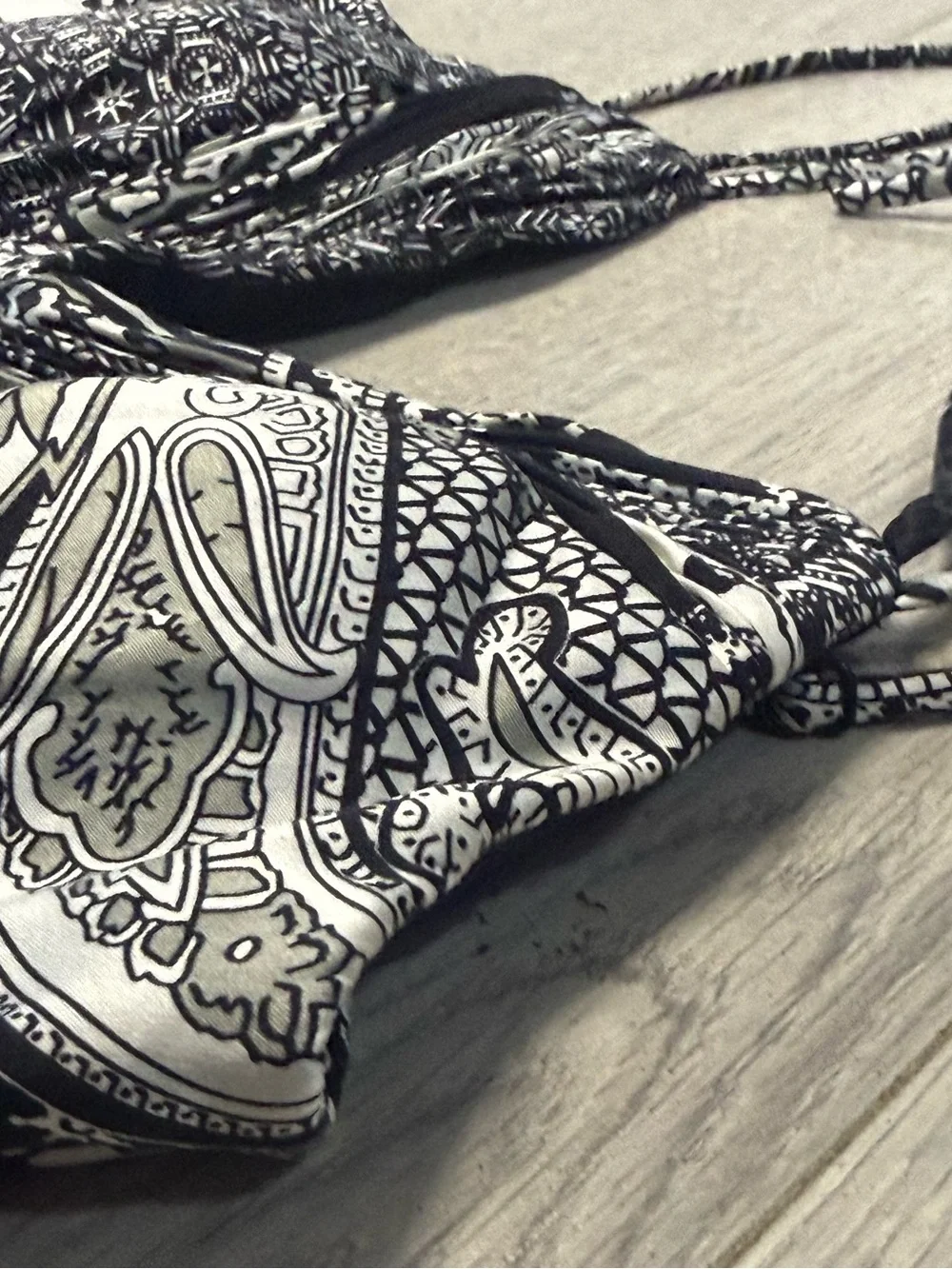 100% Silk OC by OC Paisley Print Summer Dress - Black & White